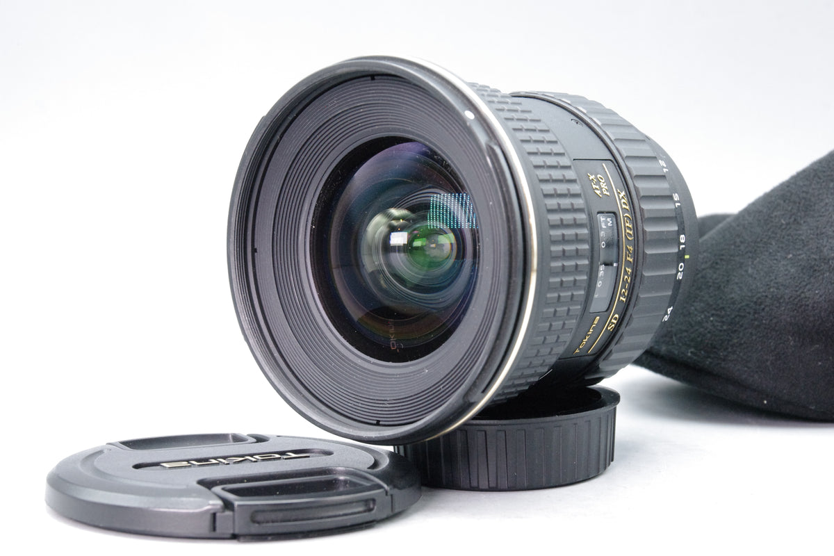 Tokina AT-X PRO SD 12-24mm f4 IF DX Nikon Mount Lens Pouch Caps Excellent