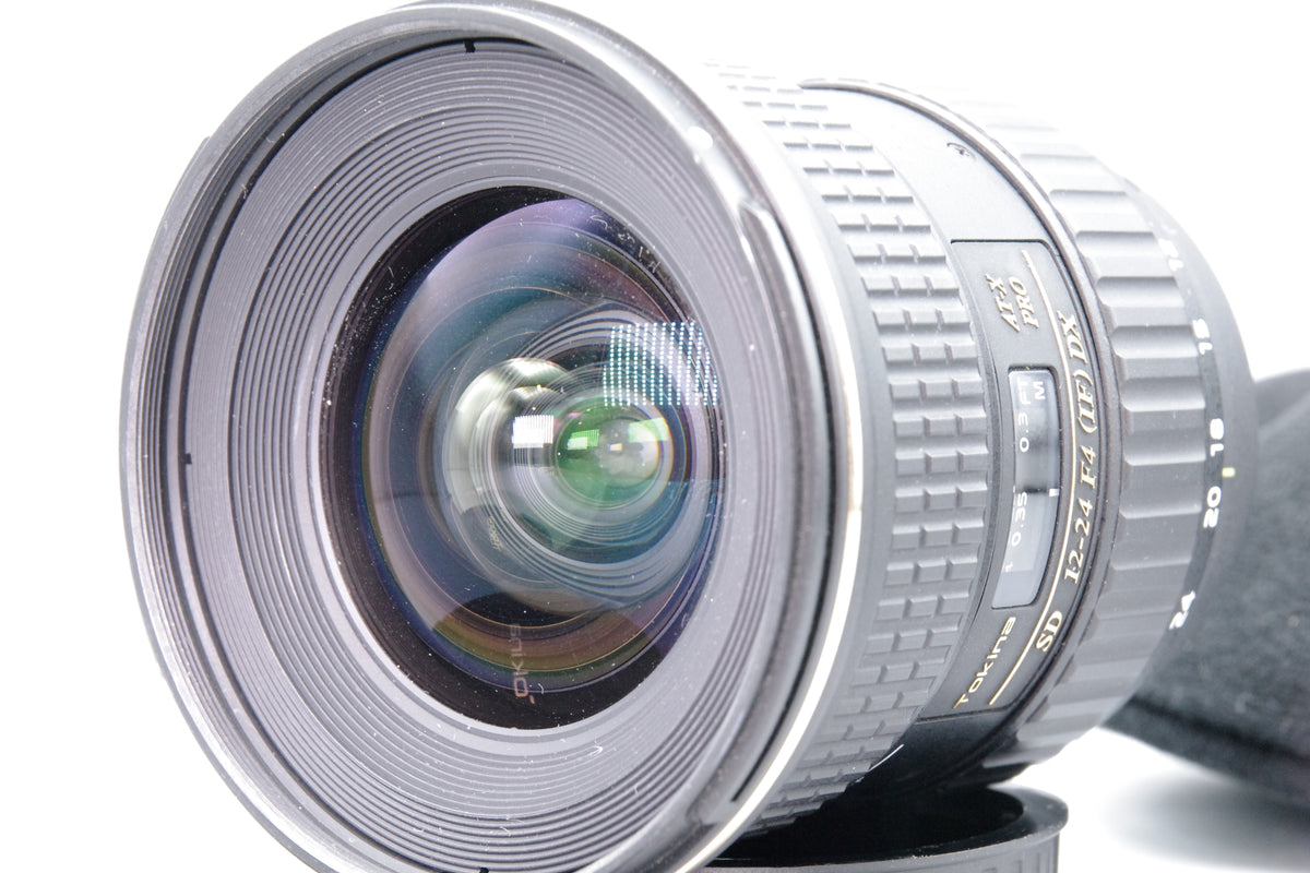 Tokina AT-X PRO SD 12-24mm f4 IF DX Nikon Mount Lens Pouch Caps Excellent