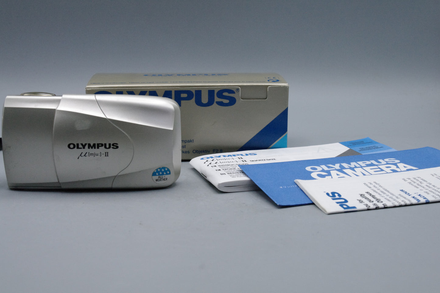 Olympus MJU II 35mm Film Camera Boxed with Paperwork Classic Point & Shoot