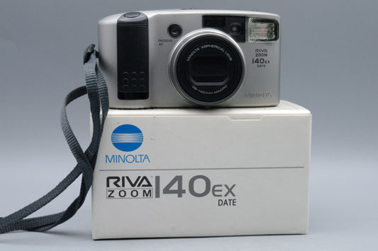 Minolta Riva Zoom 140ex 35mm Film Camera – Boxed – Tested