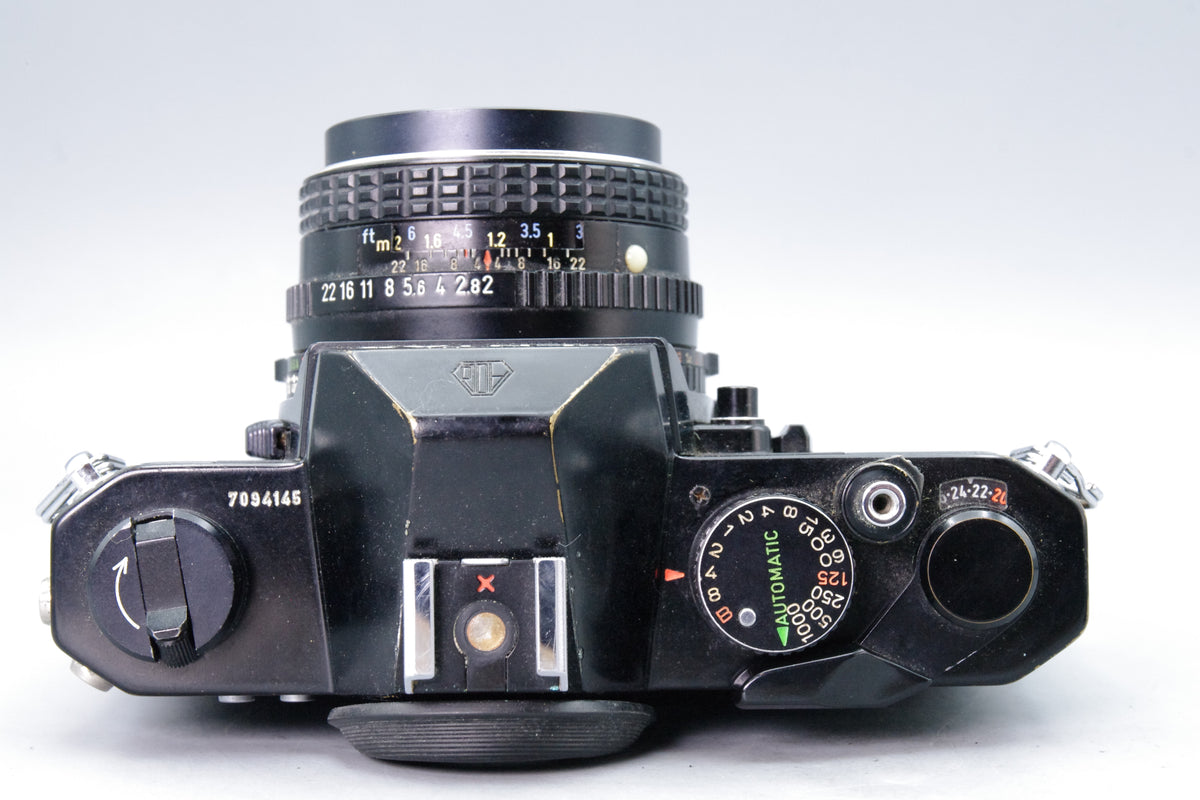Asahi Pentax K2 Black 35mm SLR with SMC Pentax-M 50mm f2 Lens Eyecup Very Good