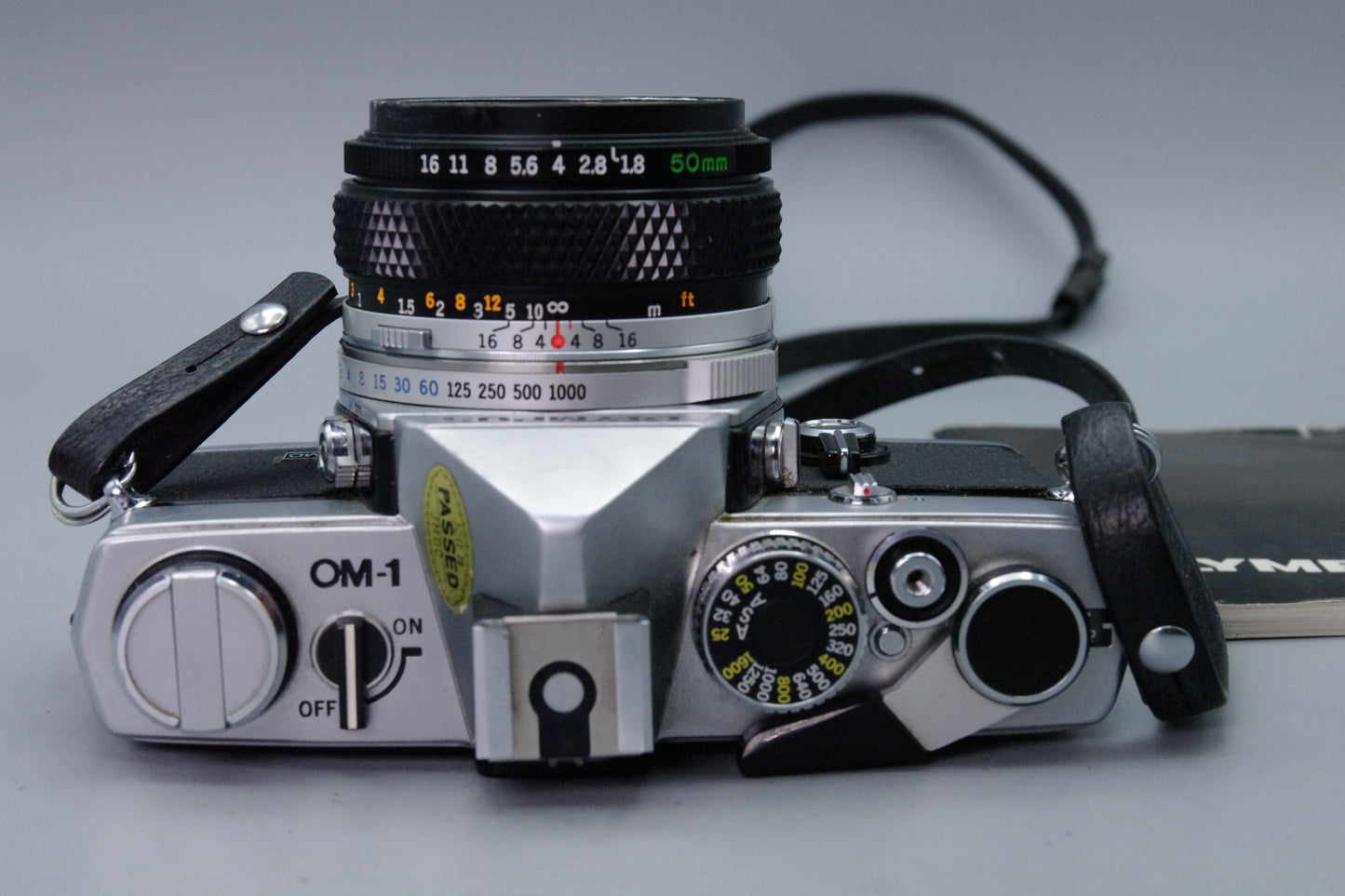 Olympus OM-1 35mm SLR Film Camera + 50mm F1.8 Lens Tested Working Excellent