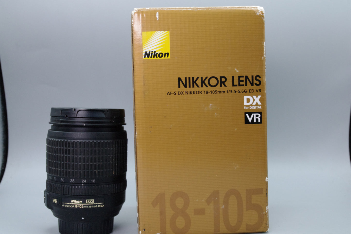 Nikon AF‑S DX 18–105mm f/3.5–5.6G VR Lens – Boxed