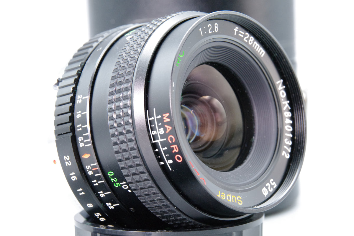Super OZECK II Auto MC 28mm f2.8 Macro Lens Olympus OM Mount Case Caps Excellent