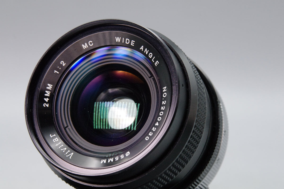 Vivitar 24mm f2 MC Wide Angle Lens Canon FD Mount Caps Excellent