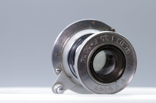 KMZ FED 50mm f/3.5 Collapsible Lens – M39 LTM – Soviet – Tested – Haze