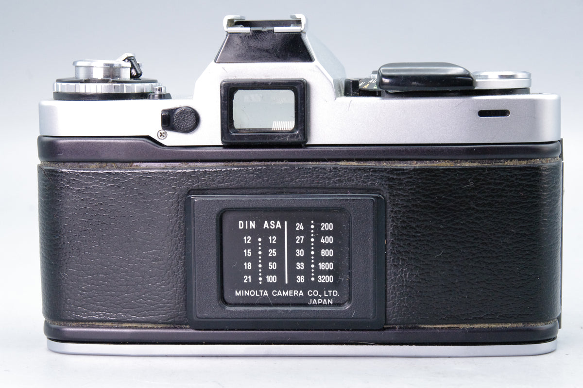 Minolta XD 35mm SLR Camera Body Chrome Dual AE Mode Tested Excellent