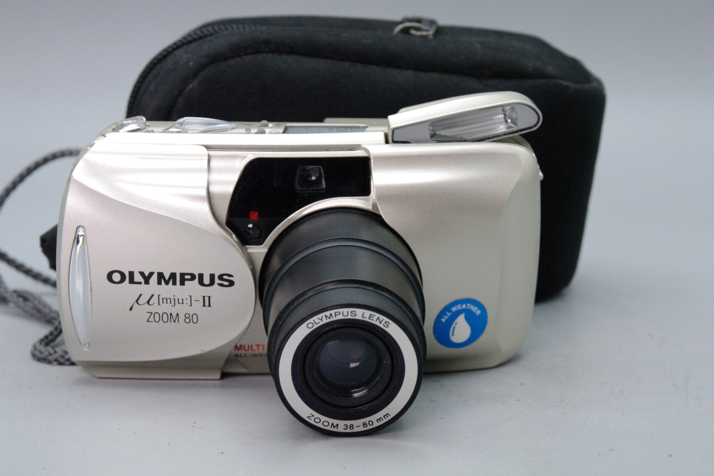 Olympus MJU Zoom II 80 Champagne Camera – 38–80mm Lens – VGC Tested + Case