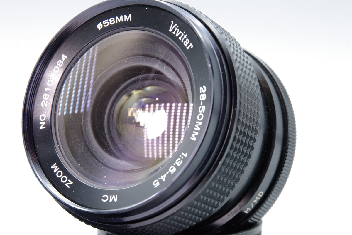 Vivitar 28-50mm f3.5-4.5 MC Zoom Lens Minolta MD Mount Caps Very Good