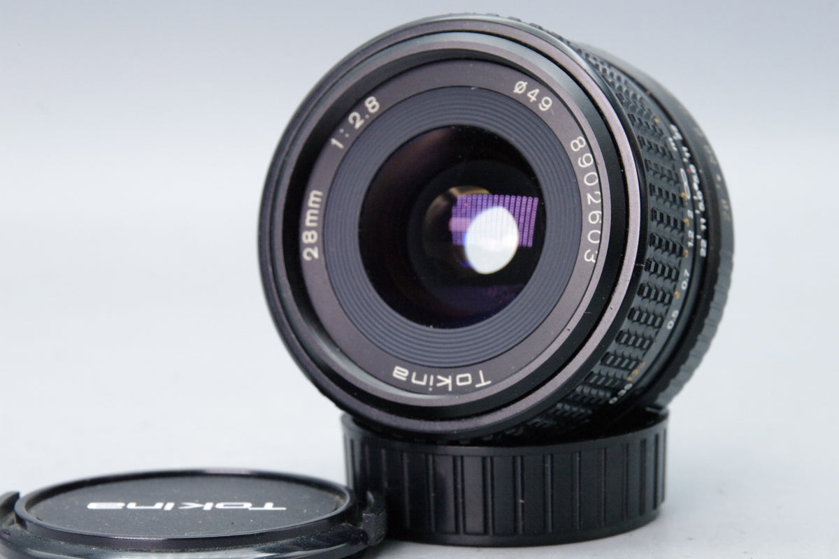 Tokina 28mm f2.8 Wide Angle Prime Lens Minolta MD Mount Caps Very Good