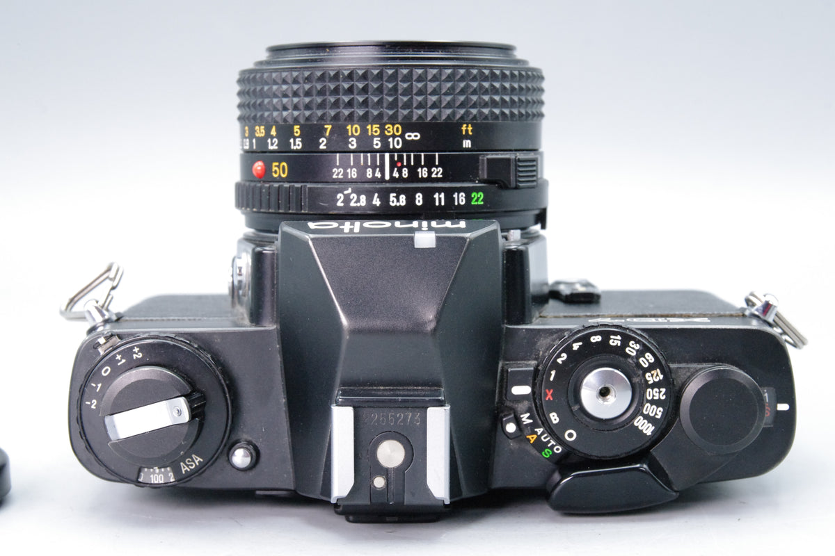 Minolta XD7 35mm SLR Camera Black with Minolta MD 50mm f2 Lens Tested Excellent