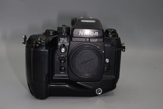Nikon F4 35mm SLR Film Camera – AF with MB-21 Grip &amp; MF-23 Data Back – Tested