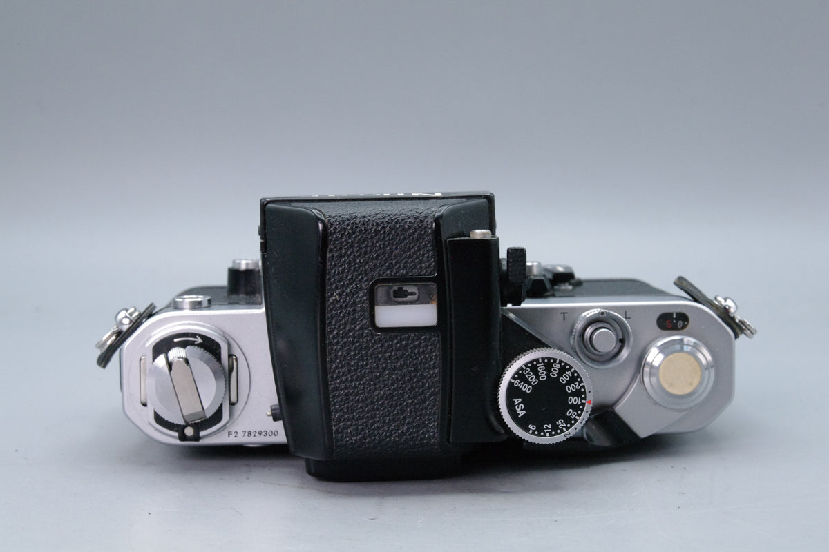 Nikon F2 Photomic Silver 35mm SLR + DP‑1 Finder – Classic Pro Body – Exc
