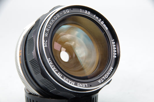 Minolta W.Rokkor‑SG 28mm f/3.5 Lens – MD Mount – Vintage Wide‑Angle