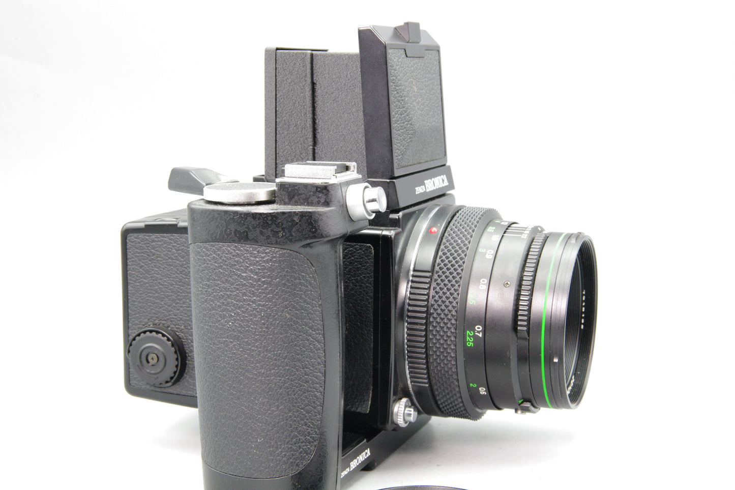 Bronica ETRS Camera with 75mm f/2.8 EII Lens, WLF and Pistol Grip