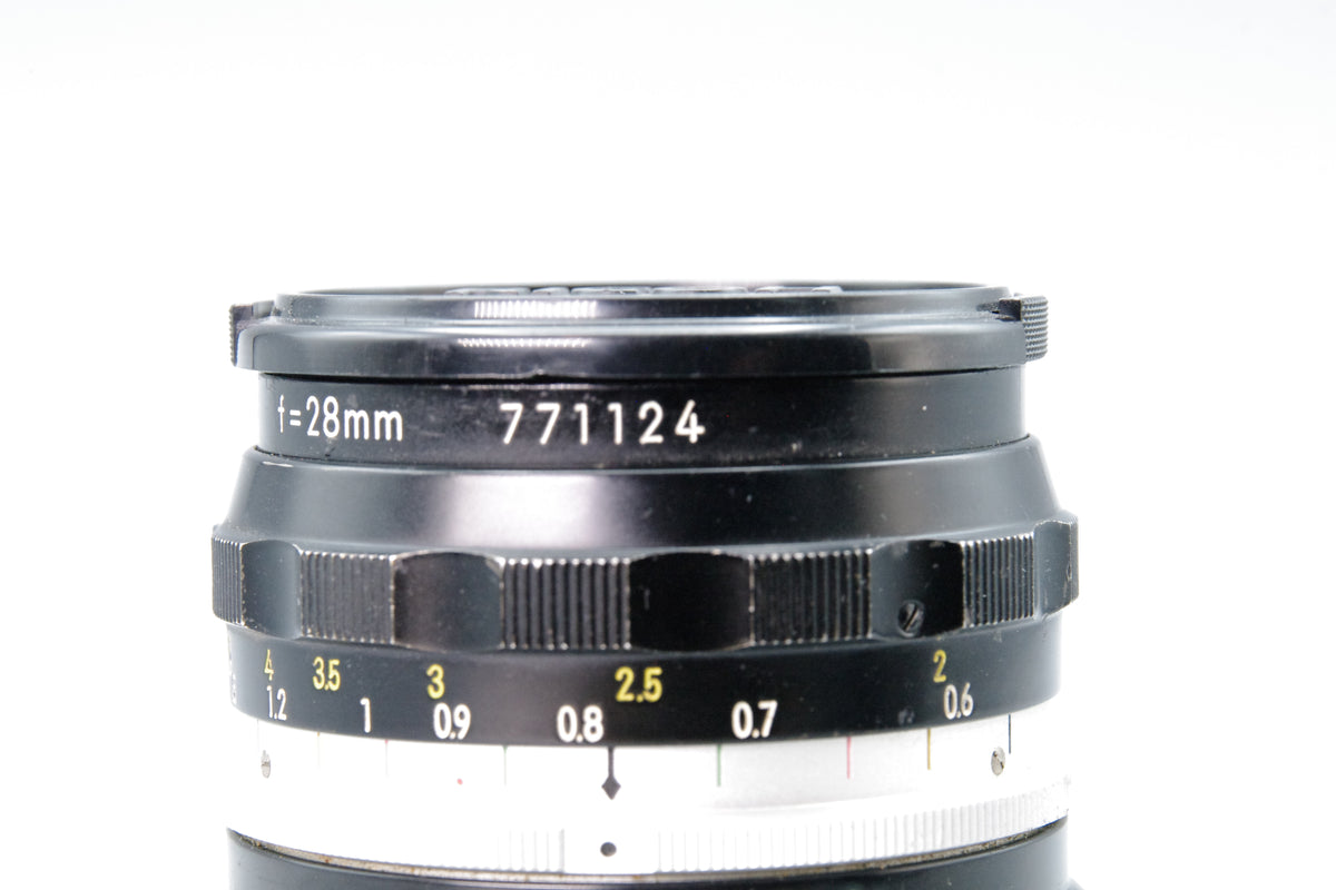Nikkor-H Auto 28mm f3.5 Non-AI Wide Angle Prime Lens F Mount Caps Excellent