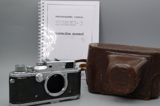 Zorki 3 35mm Rangefinder Camera with Case and Instructions