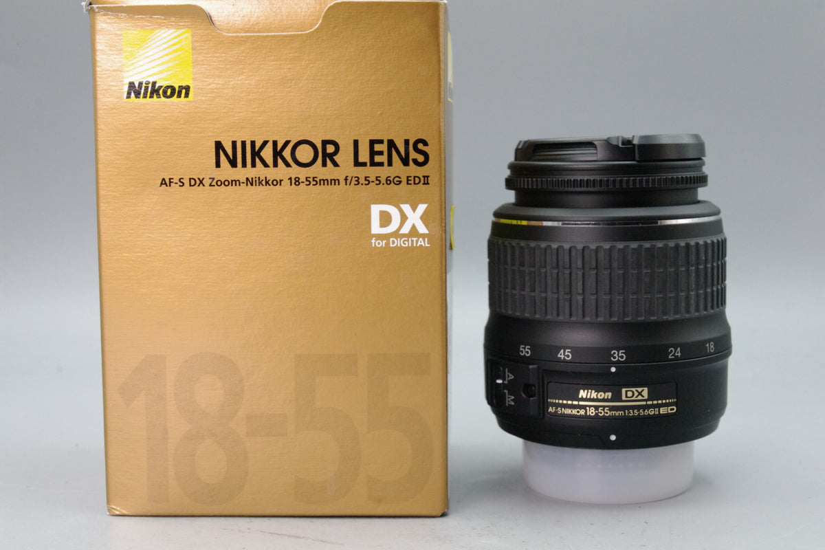 Nikon AF-S DX Zoom-Nikkor 18-55mm f3.5-5.6G ED II Lens Boxed Cap Tested Excellent
