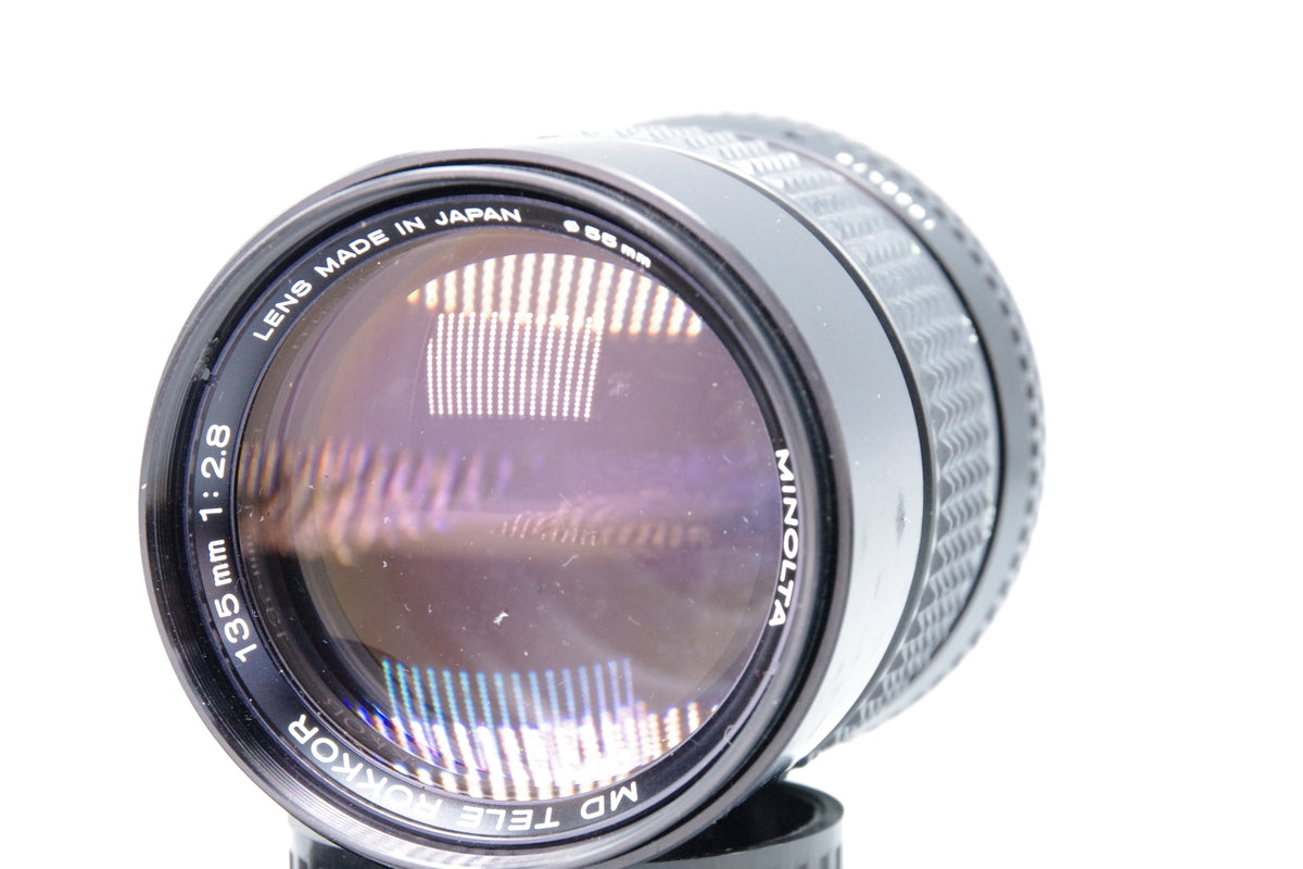 Minolta MD Tele Rokkor 135mm f2.8 Les SR Mount Hood Caps Rear Element Fungus Repair