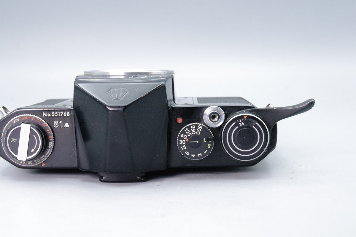 Asahi Pentax S1a 35mm Film SLR Camera Body Black Finish Faulty Winder Mirror Sticking