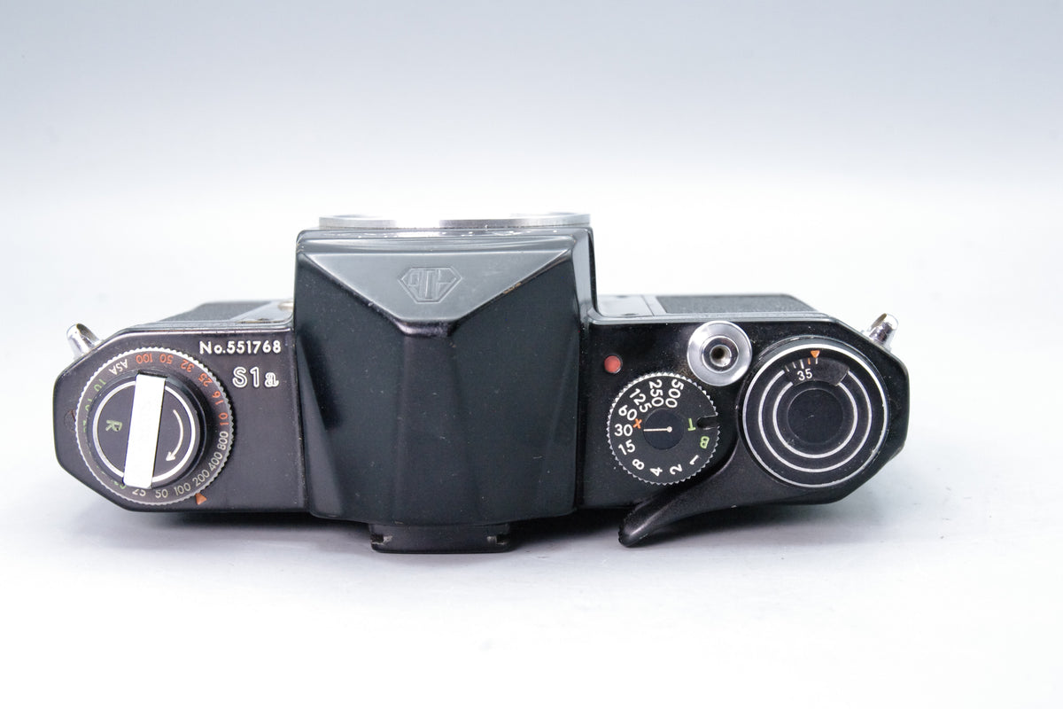 Asahi Pentax S1a 35mm Film SLR Camera Body Black Finish Faulty Winder Mirror Sticking