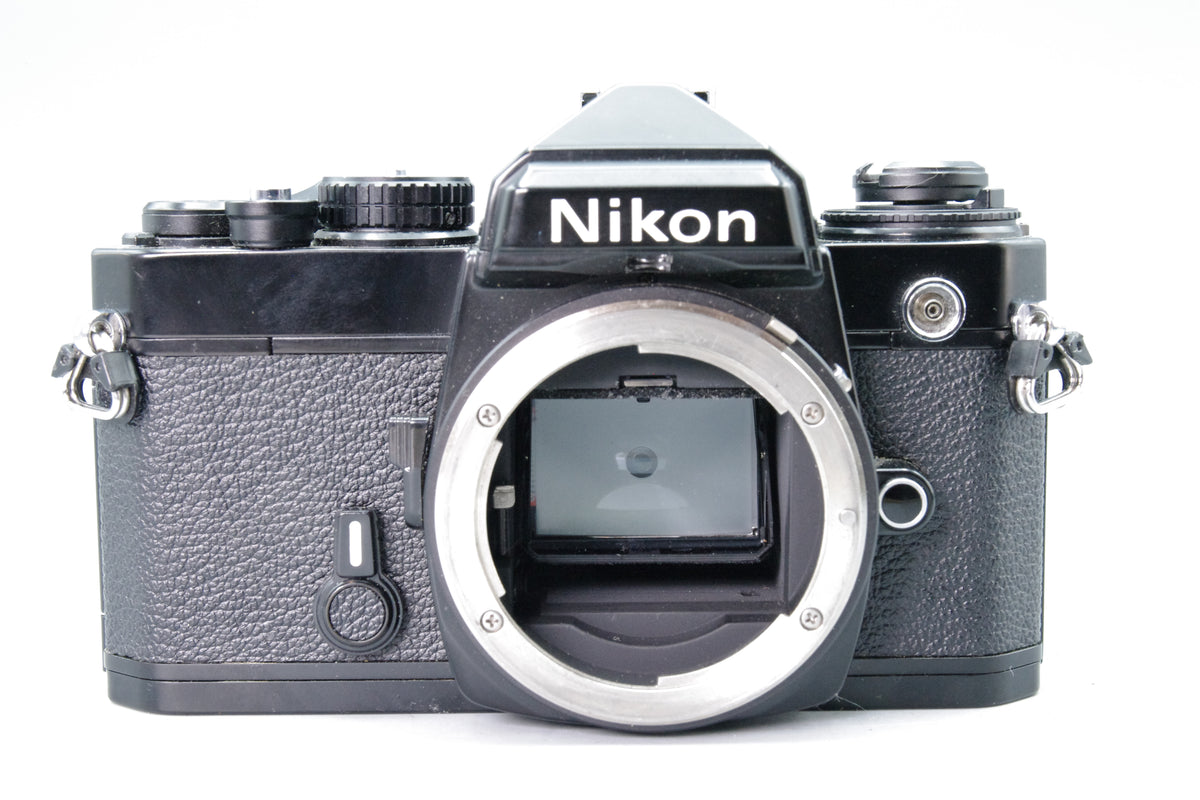 Black Nikon FE 35mm SLR Film Camera Body – Tested & Working + New Batteries