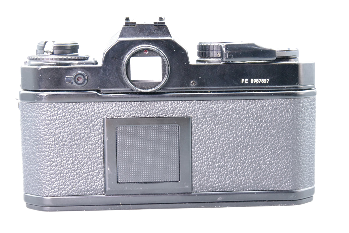 Black Nikon FE 35mm SLR Film Camera Body – Tested & Working + New Batteries
