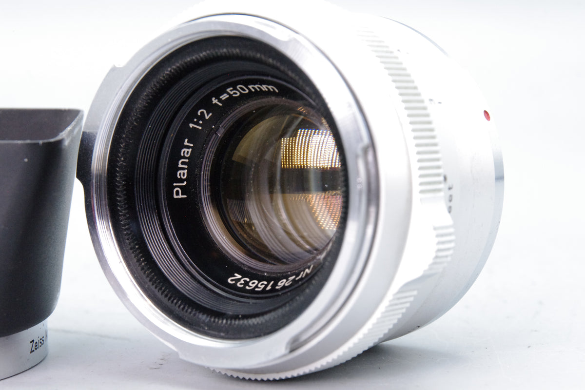 Carl Zeiss Planar 50mm f2 Contarex Bullseye Mount Lens Serviced Hood Tested