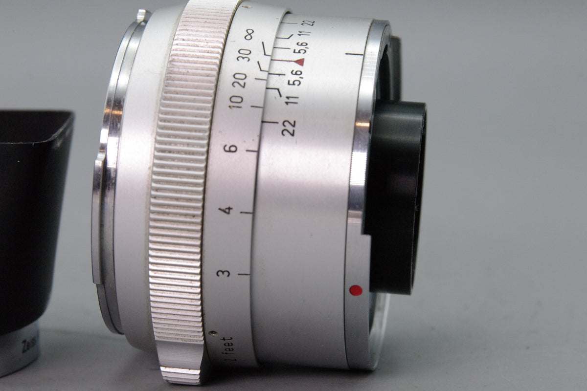 Carl Zeiss Planar 50mm f2 Contarex Bullseye Mount Lens Serviced Hood Tested