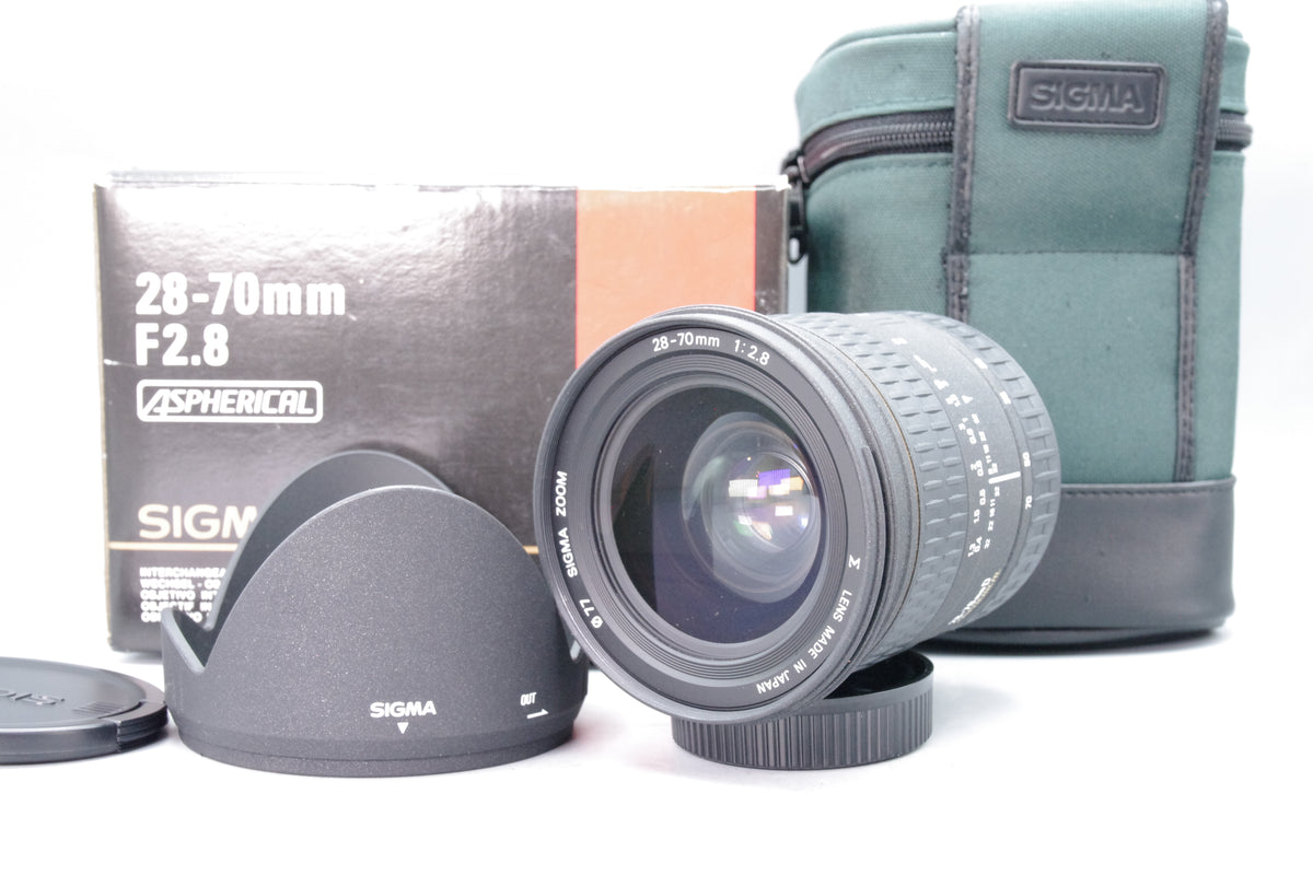 Sigma 28-70mm f2.8 Aspherical Lens Nikon F Mount Boxed Hood Case Tested Excellent