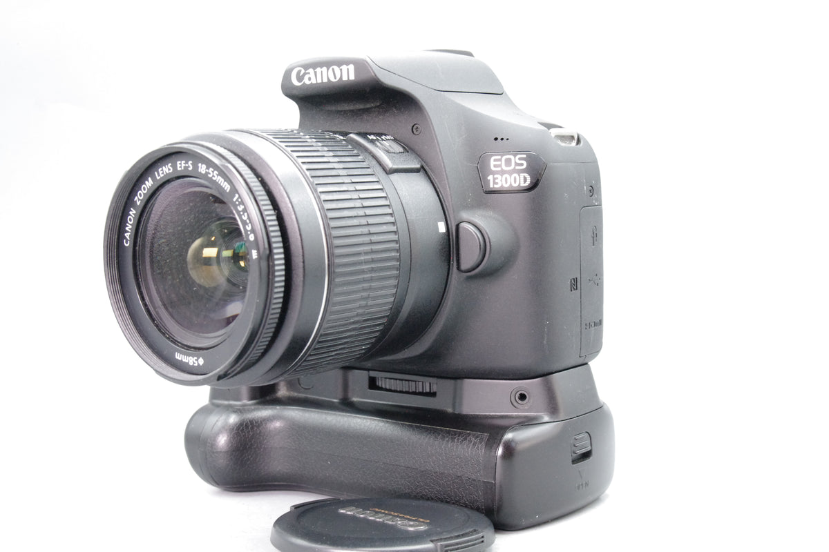 Canon EOS 1300D DSLR Camera Kit EF-S 18-55mm III Lens Battery Grip Low 675 Shutter