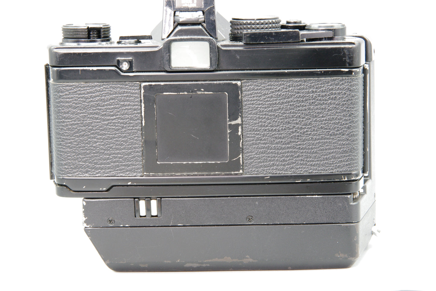 Black Olympus OM‑2 35mm SLR + Zuiko 50mm f/1.8 Lens & Winder 1