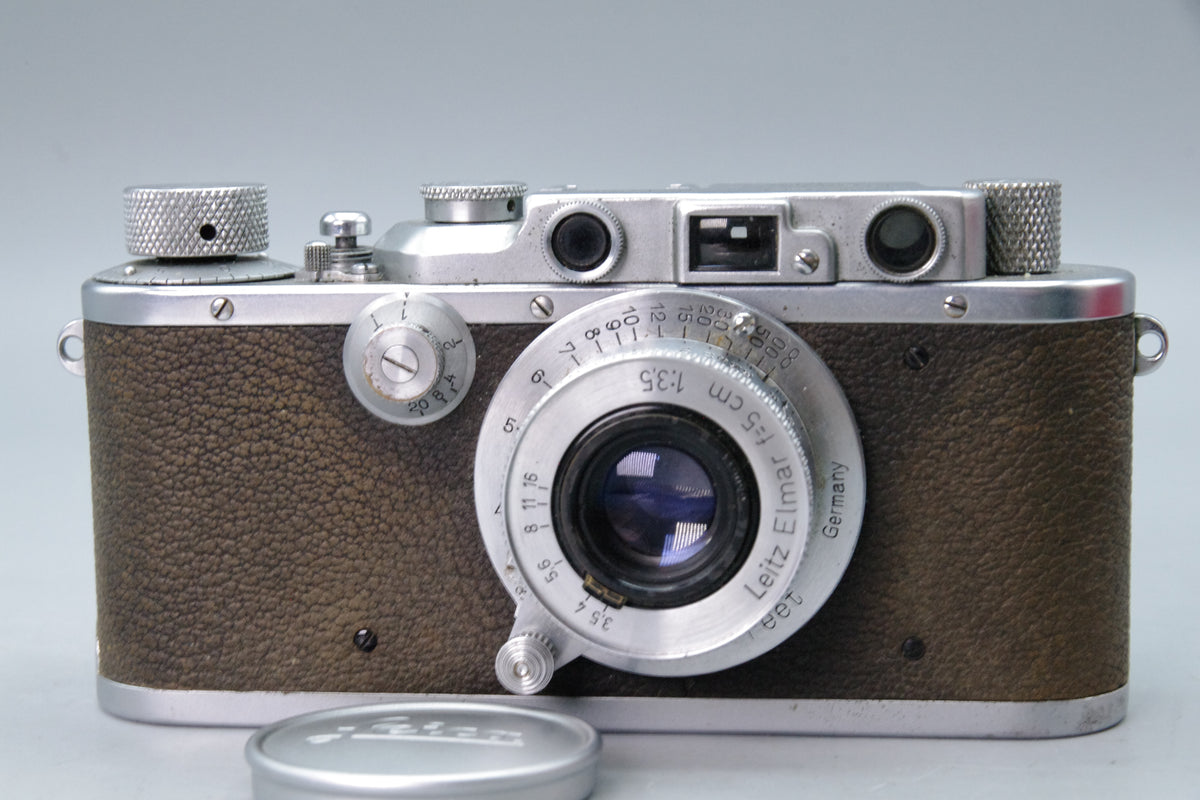 Leica III Chrome 35mm Rangefinder 1933 Leitz 5cm f3.5 Elmar Lens Cap Spool Tested