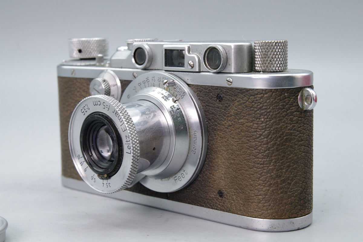 Leica III Chrome 35mm Rangefinder 1933 Leitz 5cm f3.5 Elmar Lens Cap Spool Tested