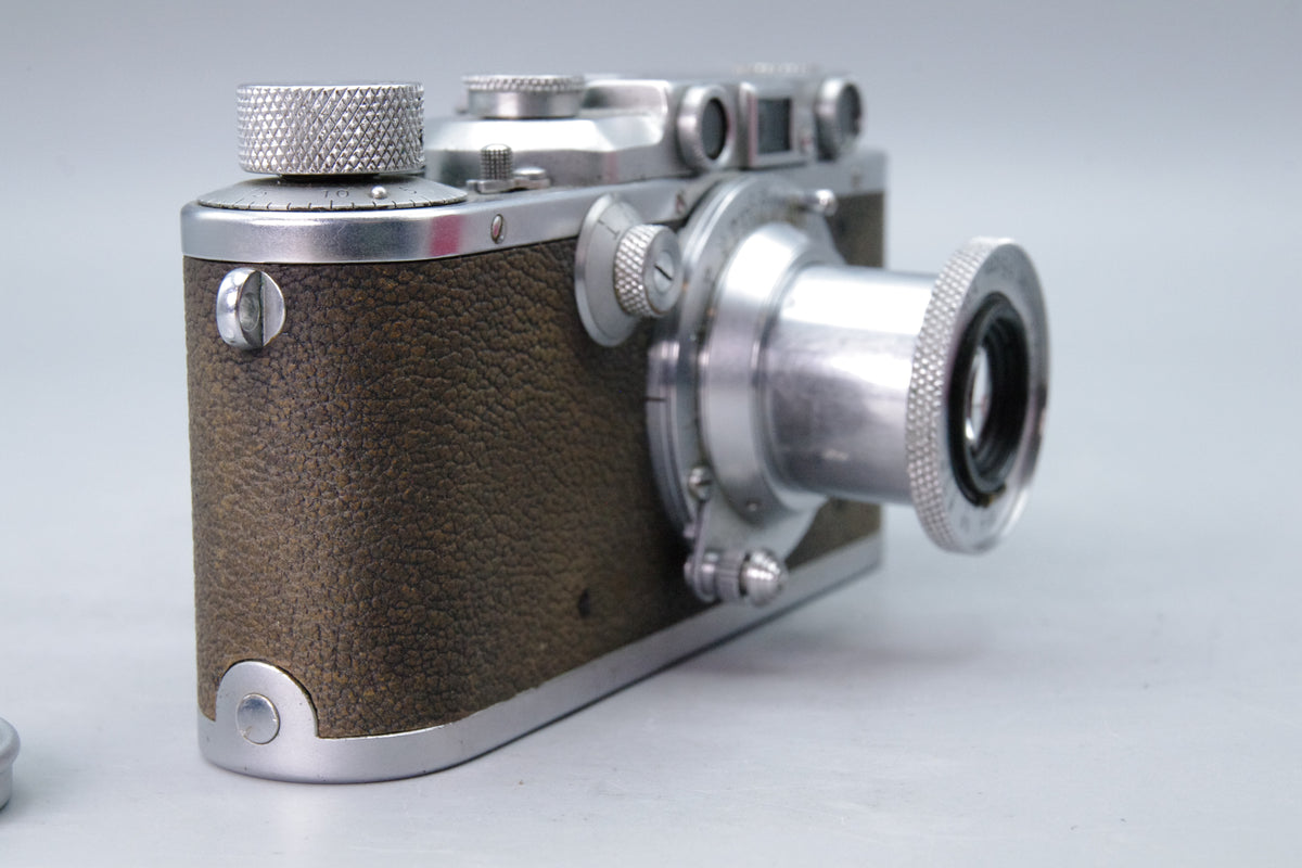Leica III Chrome 35mm Rangefinder 1933 Leitz 5cm f3.5 Elmar Lens Cap Spool Tested