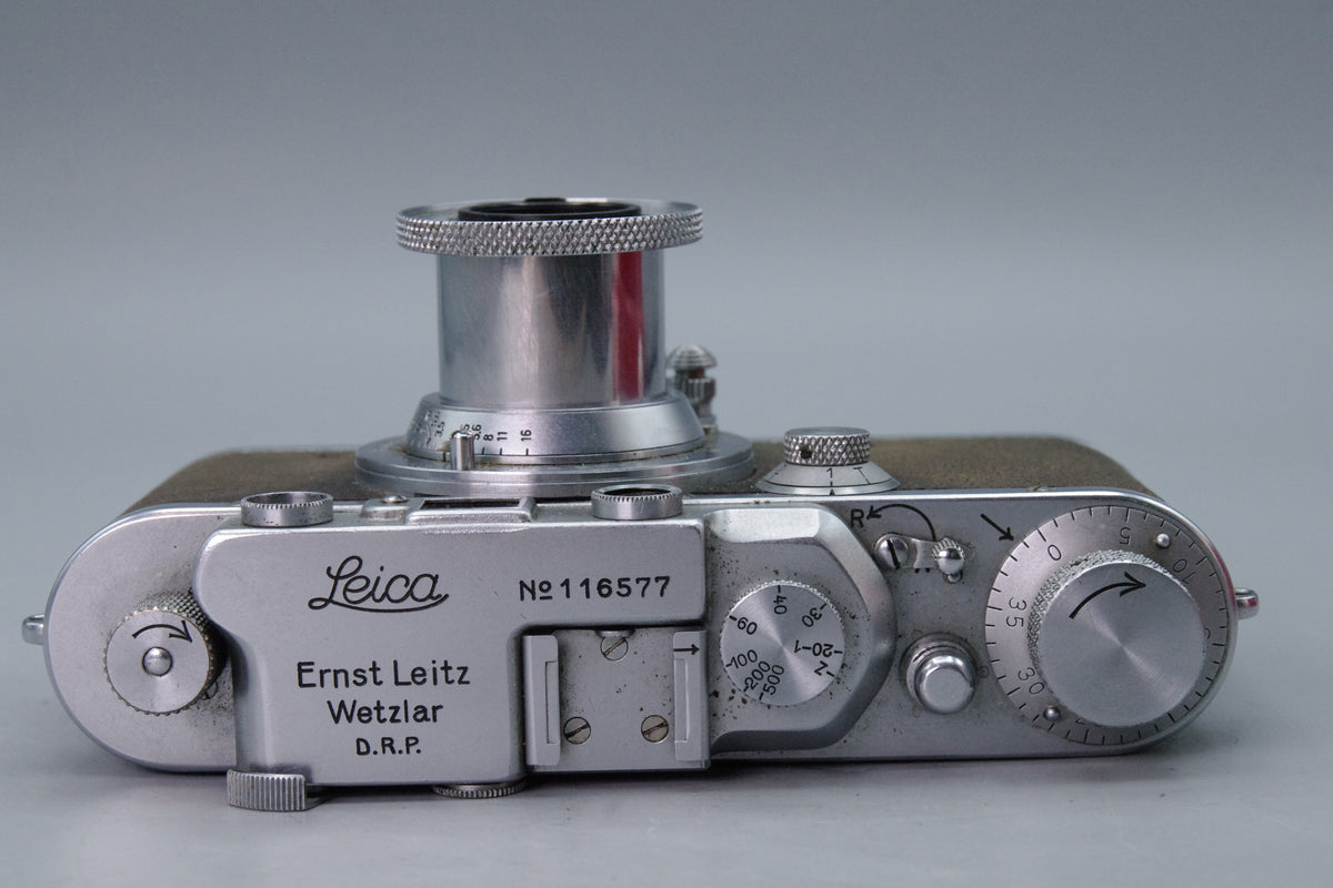 Leica III Chrome 35mm Rangefinder 1933 Leitz 5cm f3.5 Elmar Lens Cap Spool Tested
