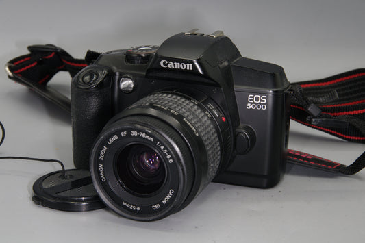 Canon EOS 5000 35mm Film SLR + EF 38–76mm Lens – VGC – Autofocus – Tested