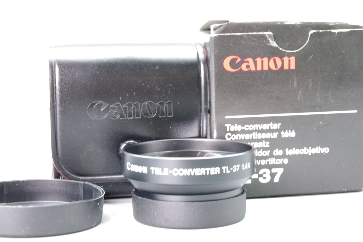Canon Tele-Converter TL-37 1.4x Lens Attachment 37mm Thread Box Case Caps Tested