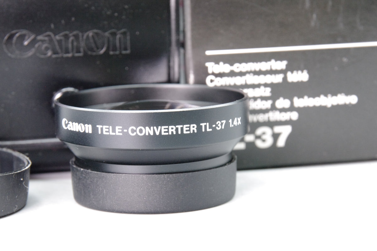 Canon Tele-Converter TL-37 1.4x Lens Attachment 37mm Thread Box Case Caps Tested