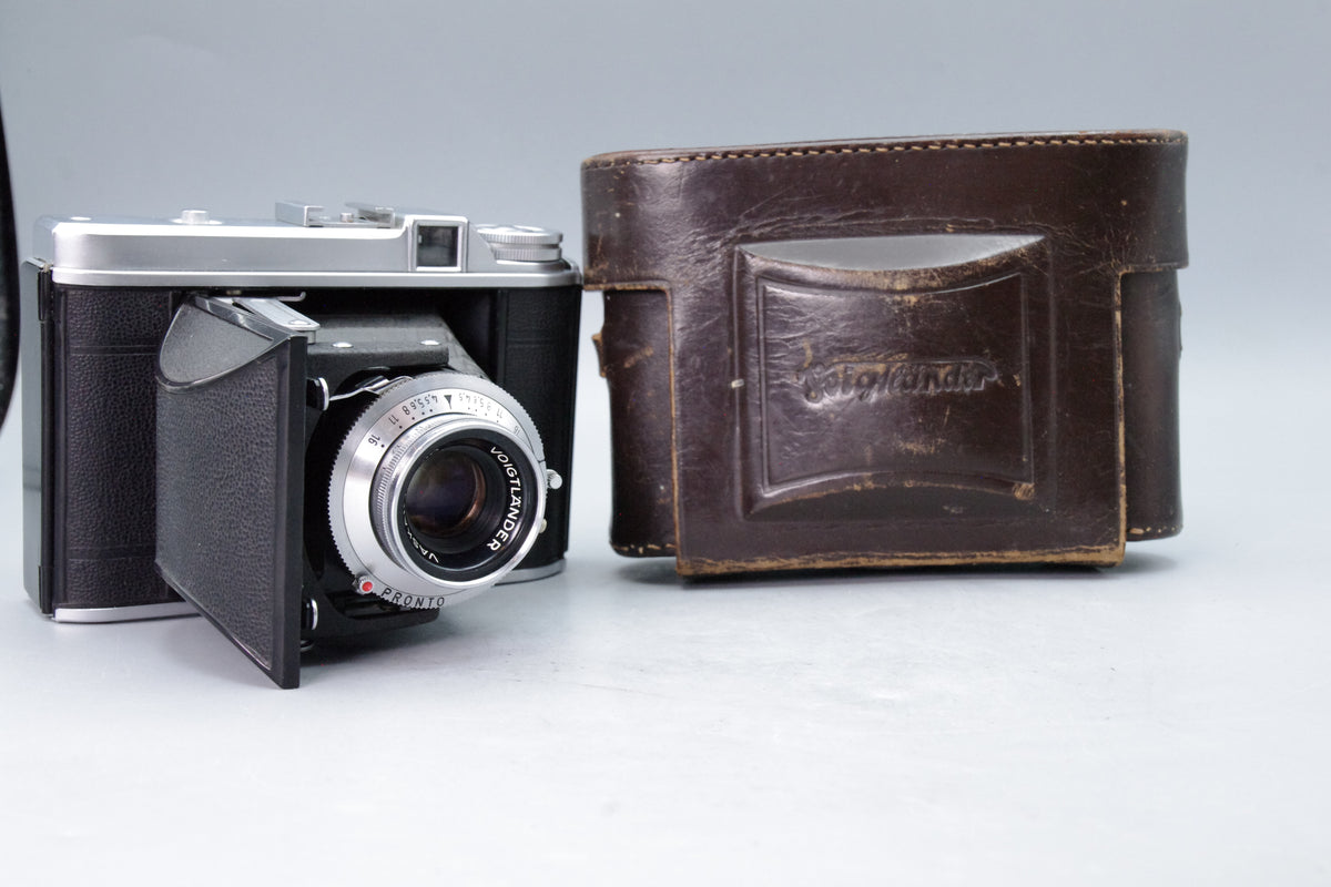 Voigtlander Perkeo I 6x6 Folding Camera Vaskar 80mm f4.5 Case Excellent