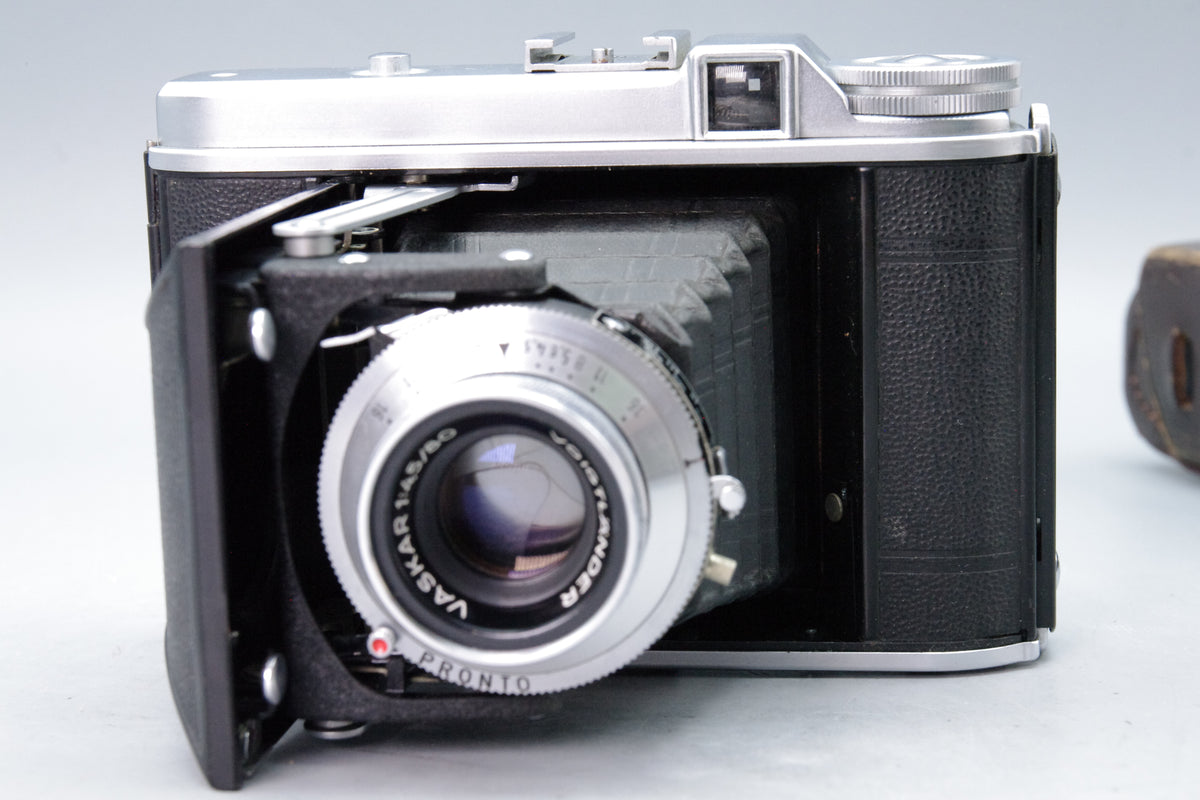 Voigtlander Perkeo I 6x6 Folding Camera Vaskar 80mm f4.5 Case Excellent