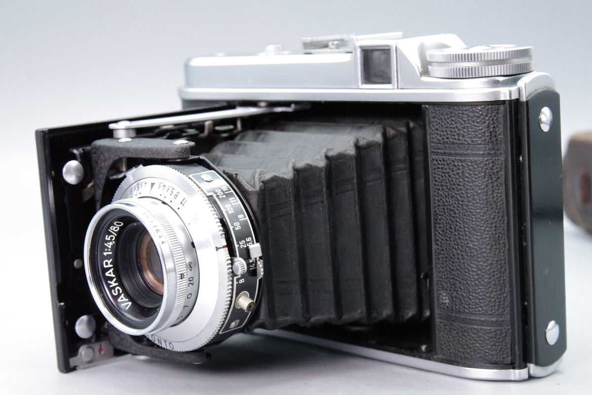 Voigtlander Perkeo I 6x6 Folding Camera Vaskar 80mm f4.5 Case Excellent