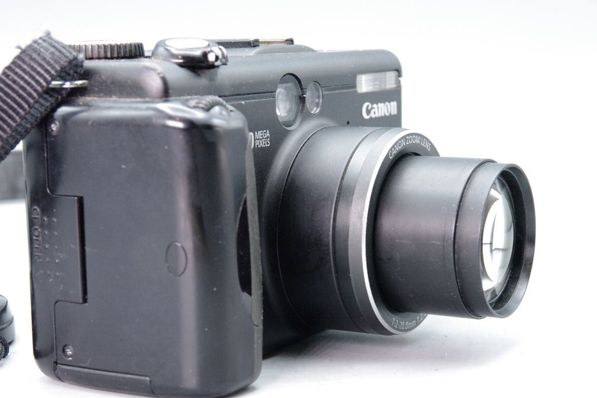 Canon PowerShot G5 5.0MP Vintage Digital Camera Black Strap Lens Cap Tested