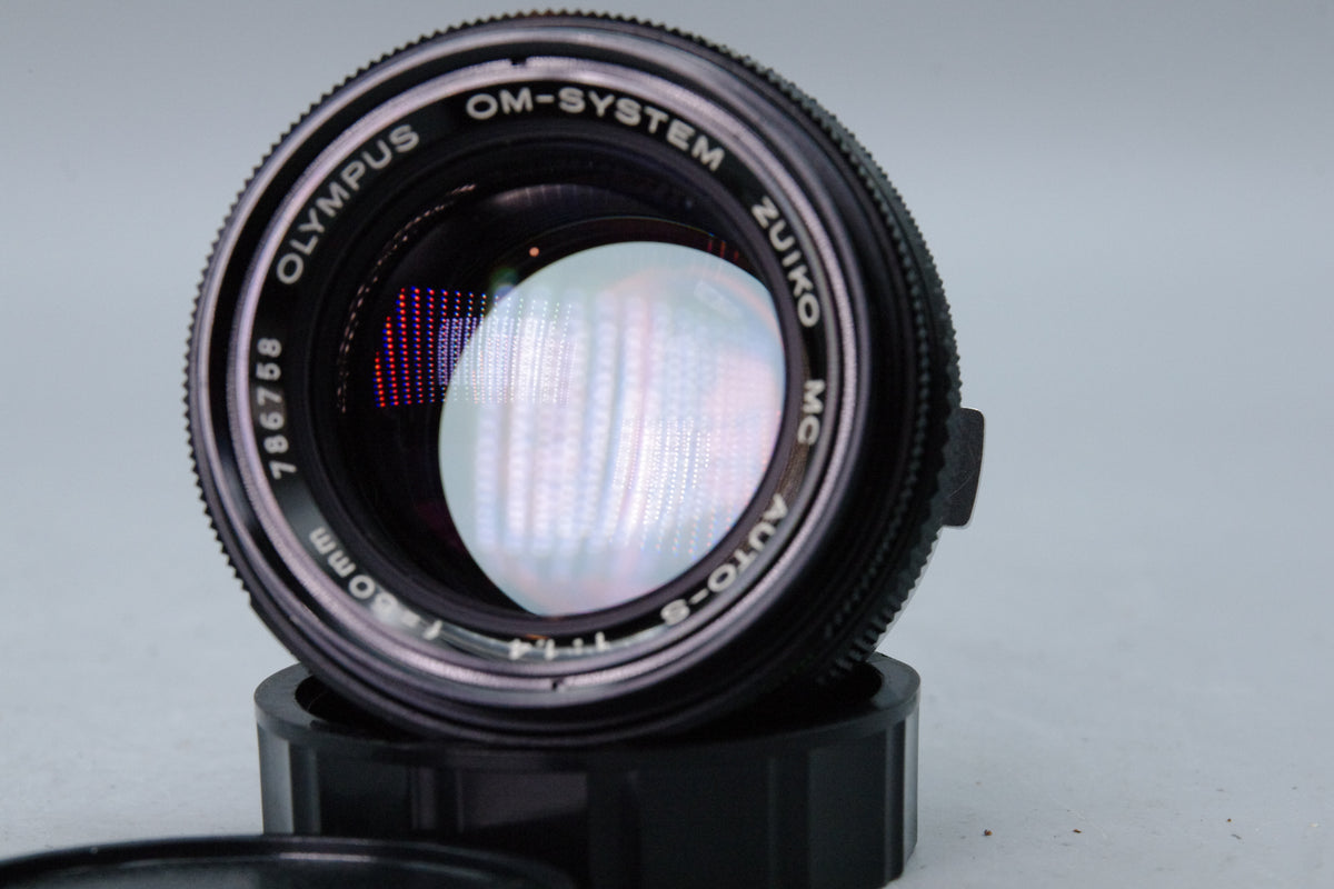 Olympus OM Zuiko Auto‑S 50mm f1.4 Lens Olympus OM Mount Fast Prime - Serviced
