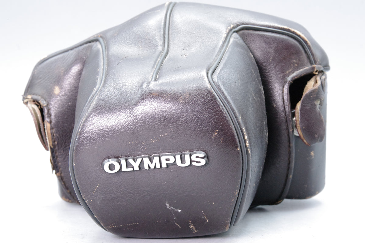 Olympus OM‑Series 1.4N Dark Brown Leather Case – Genuine Olympus – Patina