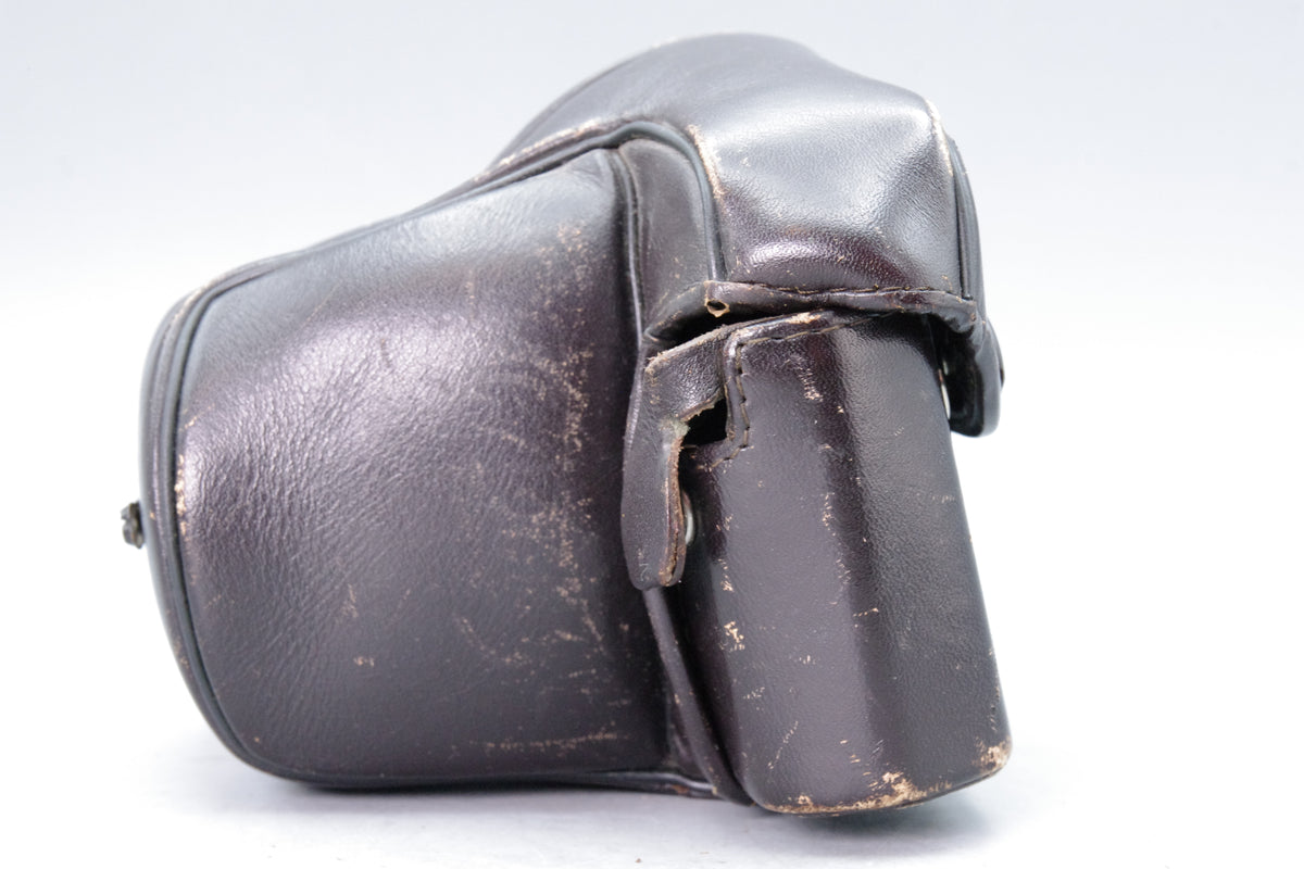 Olympus OM‑Series 1.4N Dark Brown Leather Case – Genuine Olympus – Patina