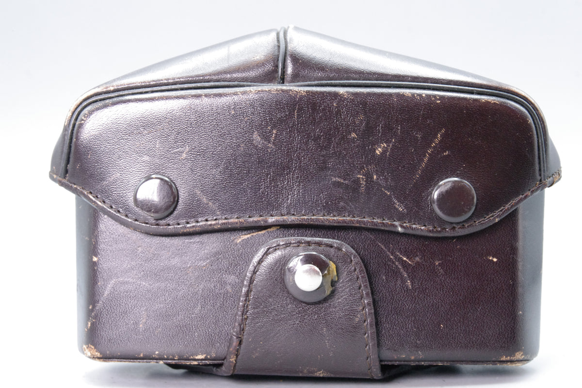 Olympus OM‑Series 1.4N Dark Brown Leather Case – Genuine Olympus – Patina