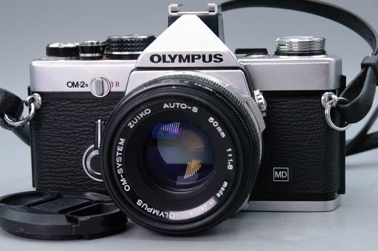 Olympus OM-2N 35mm SLR + Zuiko 50mm f/1.8 Lens – Tested & New Batteries