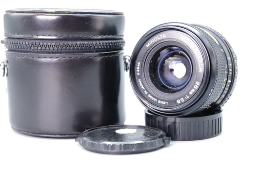 Minolta MD W.Rokkor 28mm f/2.8 Lens with Case – Excellent