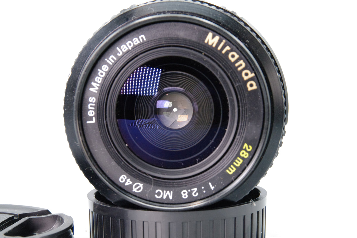 Miranda 28mm f2.8 MC Wide Angle Prime Lens Minolta MD Mount Caps Tested